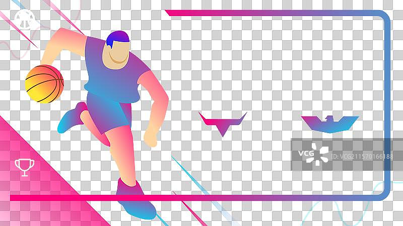 渐变纹理篮球YouTube缩略图图片素材