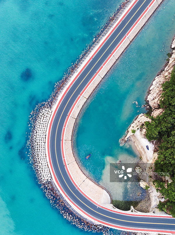山东威海荣成海边公路图片素材