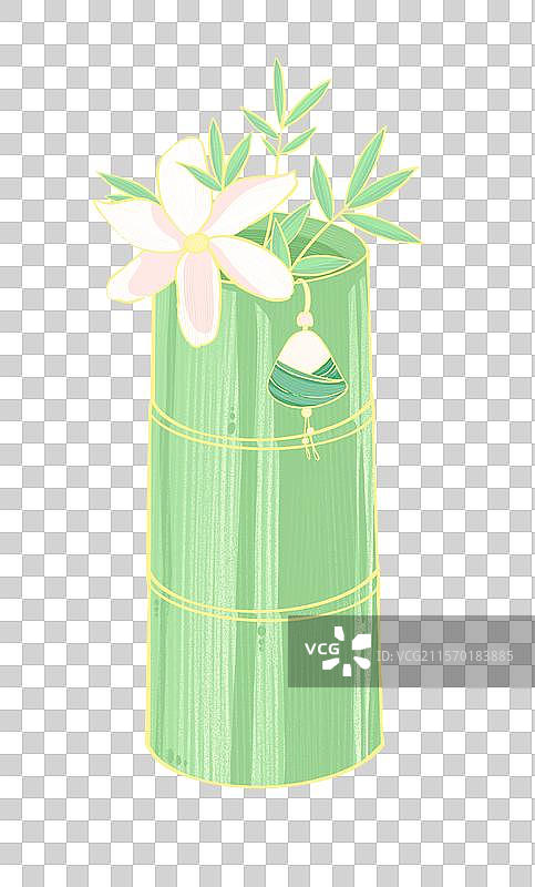 竹筒花朵小粽子装饰图片素材