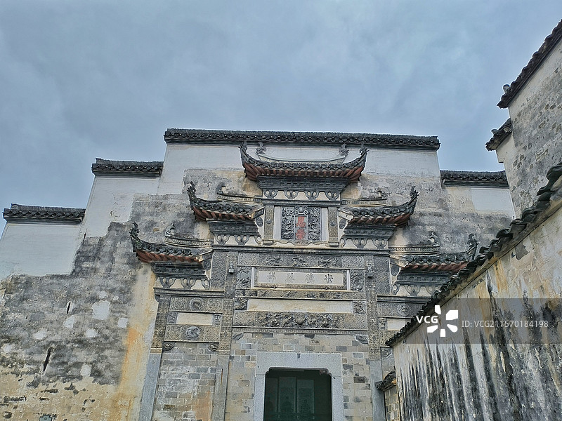 安徽省黄山市世界文化遗产宏村乐叙堂徽派建筑风景图片素材