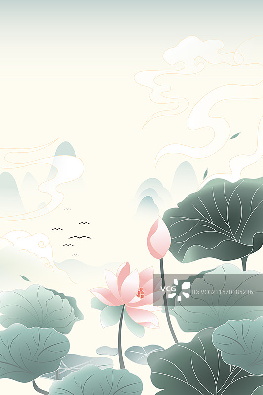 卡通夏至节气大暑夏天夏季暑期生活学生儿童童趣亲子家人旅游美食电商荷花荷叶古建筑古风中国风国潮矢量插画图片素材