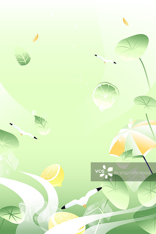 卡通夏至节气大暑夏天夏季暑期生活学生儿童童趣亲子家人旅游美食电商荷花荷叶古建筑古风中国风国潮矢量插画图片素材