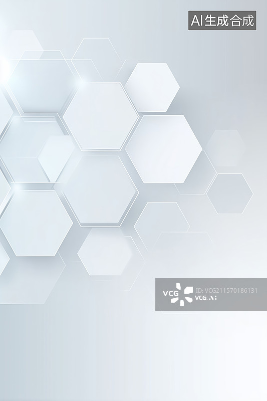 【AI数字艺术】抽象几何六边形背景图片素材