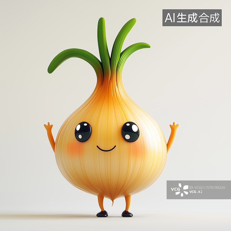 【AI数字艺术】拟人化的洋葱卡通插画图片素材