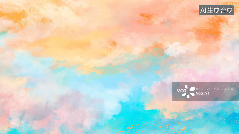 【AI数字艺术】彩色水彩纹理背景图片素材