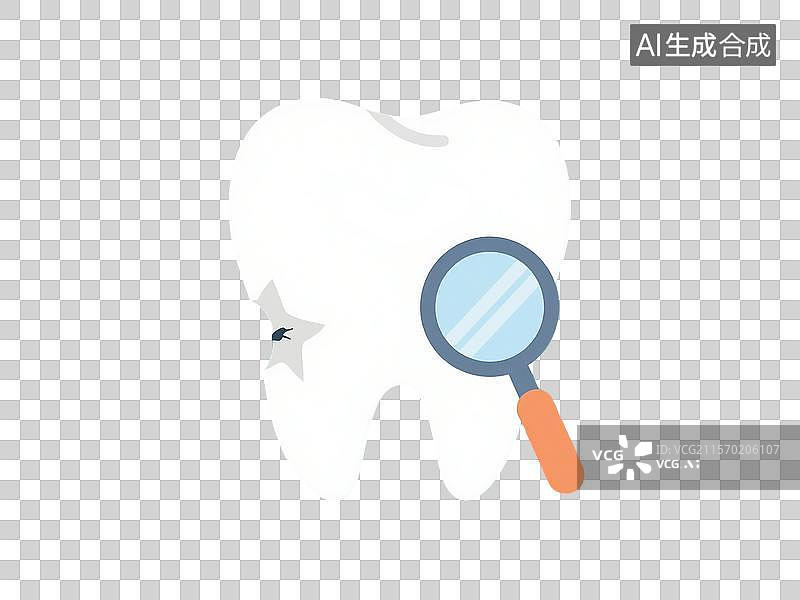 【AI数字艺术】漫画形式的牙齿检查扁平插画图片素材