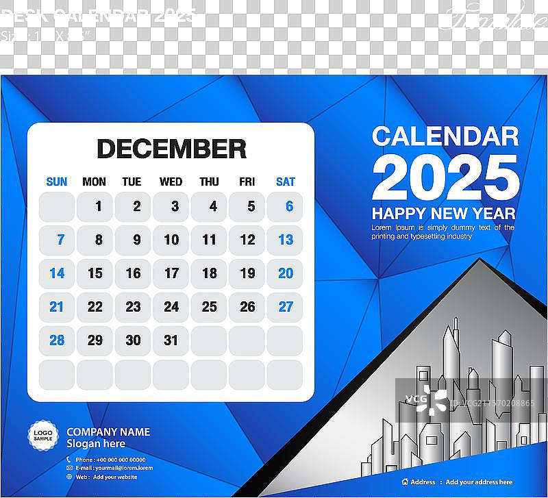 2025年12月日历模板图片素材