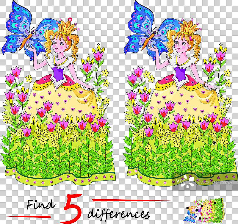 可爱的小公主的五个不同之处图片素材