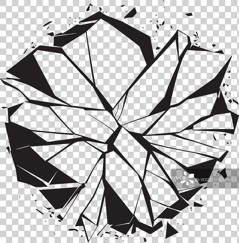 棱镜破碎玻璃的脉冲辐射断裂图片素材