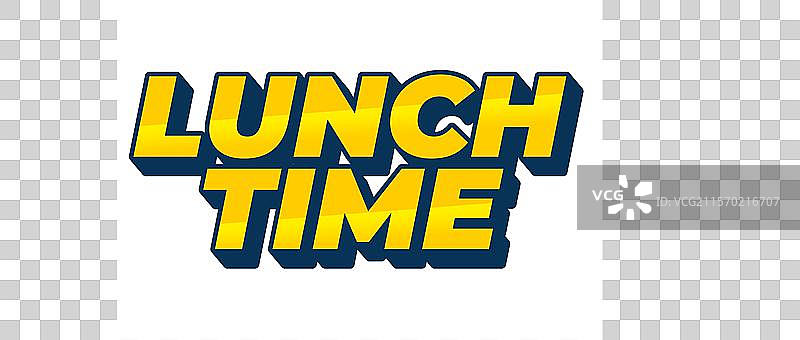 3D风格的午餐时间文字效果，效果良好图片素材