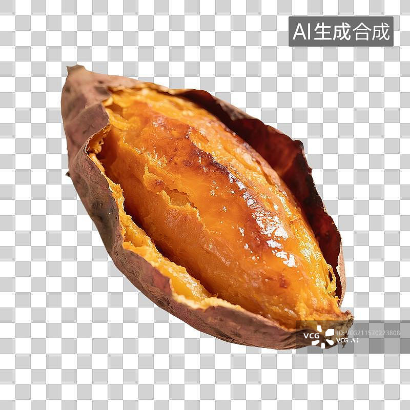 【AI数字艺术】烤红薯，烤地瓜，特写，免抠元素图片素材