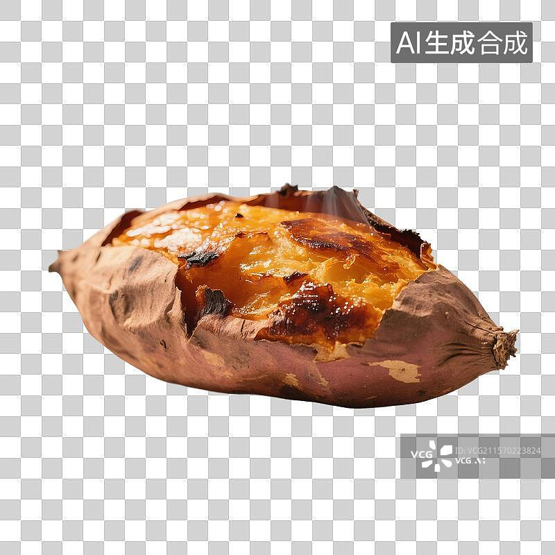 【AI数字艺术】烤红薯，烤地瓜，特写，免抠元素图片素材