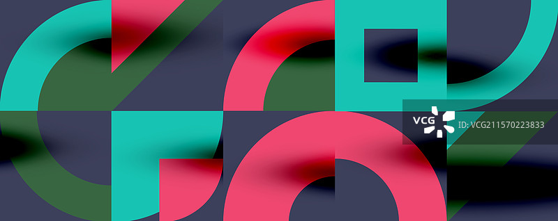 新孟菲斯几何图案与圆形图片素材