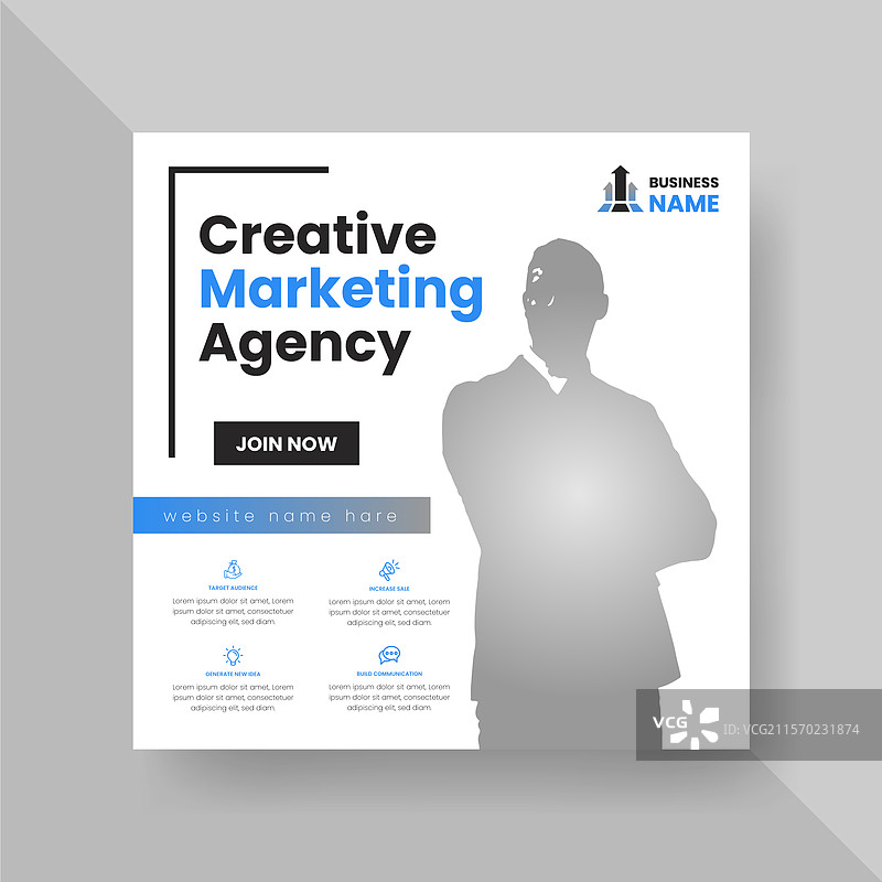 现代数字营销机构社交媒体帖子图片素材