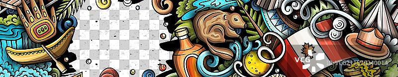 卡通涂鸦加拿大横幅设计图片素材