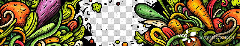 卡通涂鸦蔬菜横幅背景图片素材