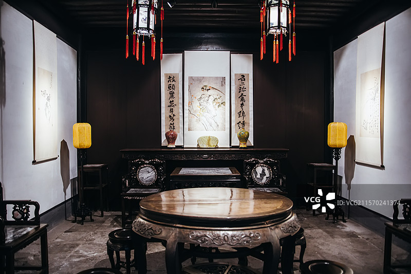 浙江绍兴鲁迅故里风景区 鲁迅祖居室内景观图片素材