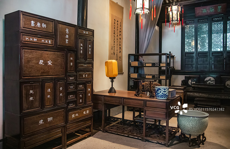 浙江绍兴鲁迅故里风景区 鲁迅祖居室内景观图片素材