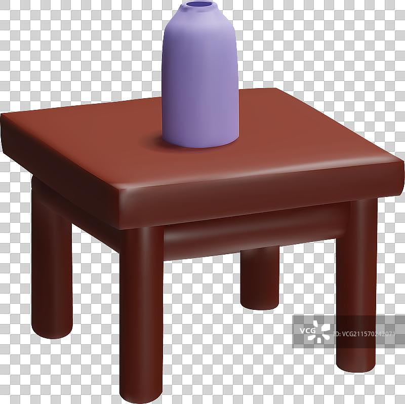 3D桌子和花瓶的图标图片素材