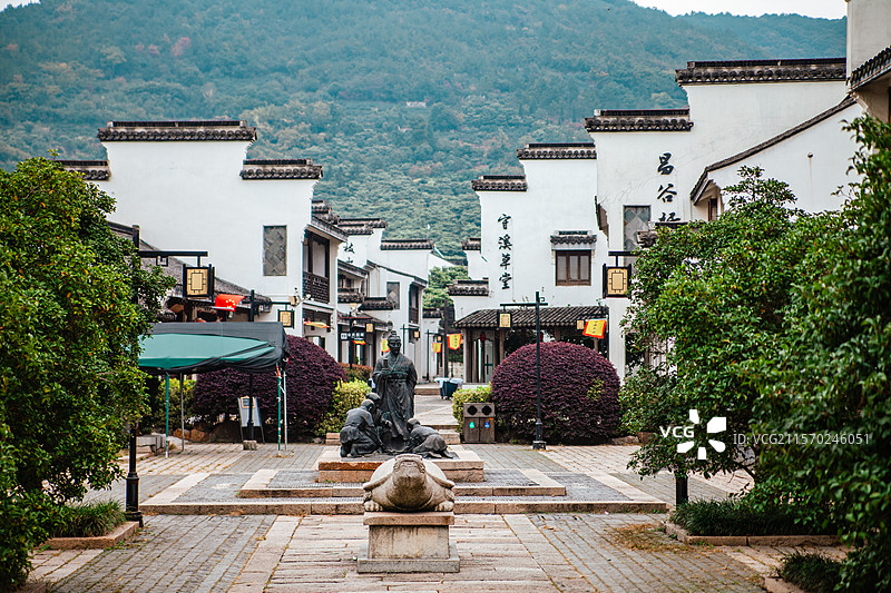 江苏苏州东山景区 守溪街入口景观图片素材