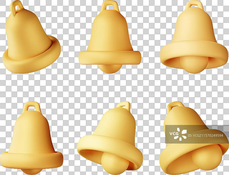 3D通知铃铛图标集合图片素材