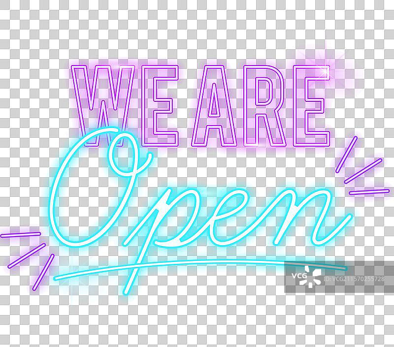 发光的营业开放标志图片素材
