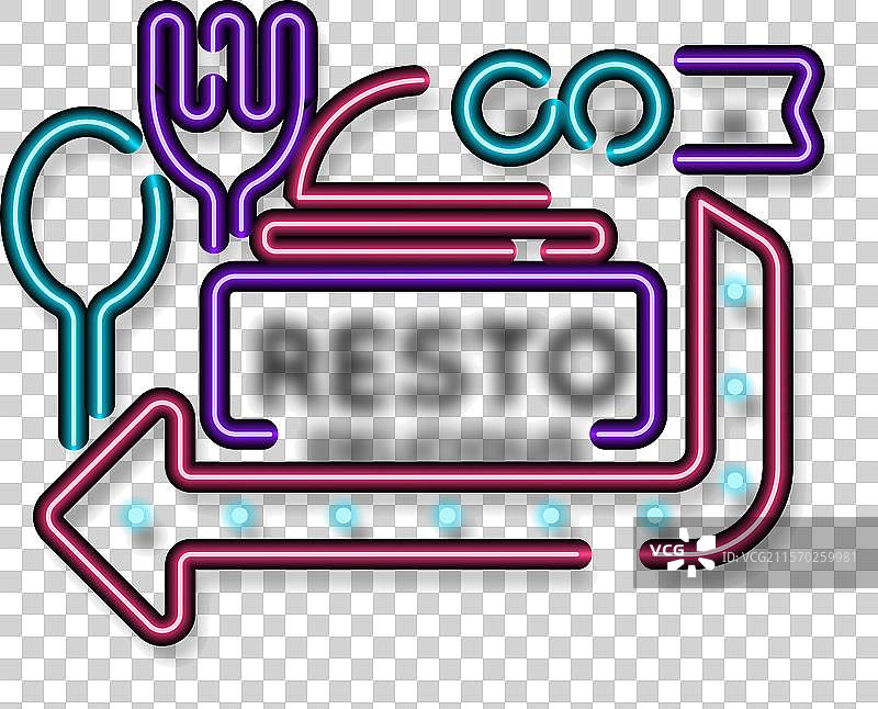 霓虹酒吧或餐厅招牌图片素材