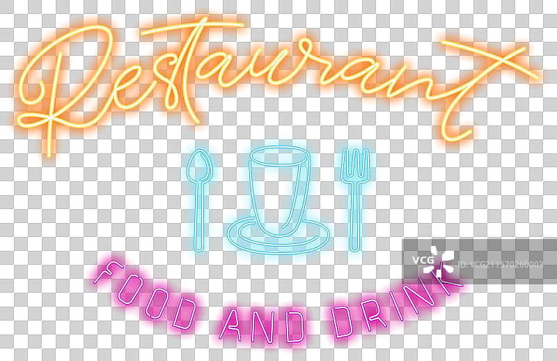 霓虹酒吧或餐厅招牌图片素材