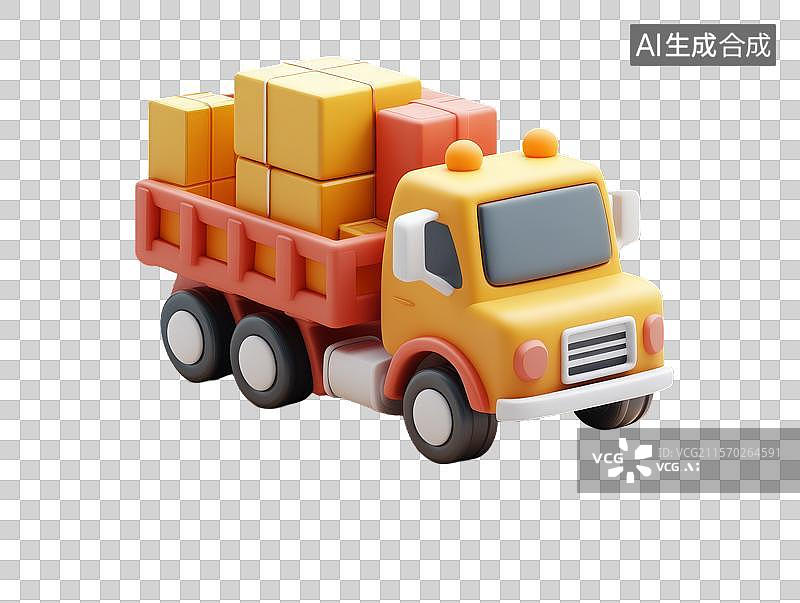 【AI数字艺术】玩具卡车装载箱子图片素材