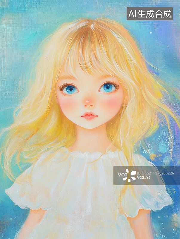 【AI数字艺术】毛绒玩偶3d风格的小女孩图片素材