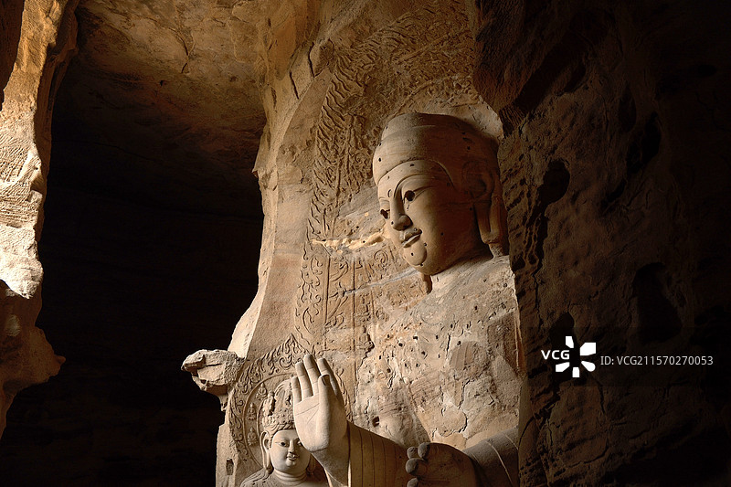 山西云冈石窟图片素材