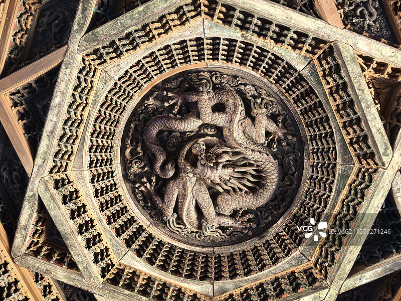 北京古代建筑博物馆-藻井图片素材