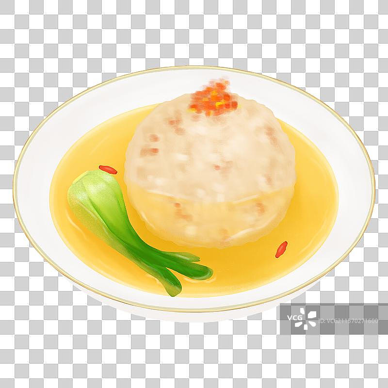 泰州特色美食插画蟹粉狮子头图片素材