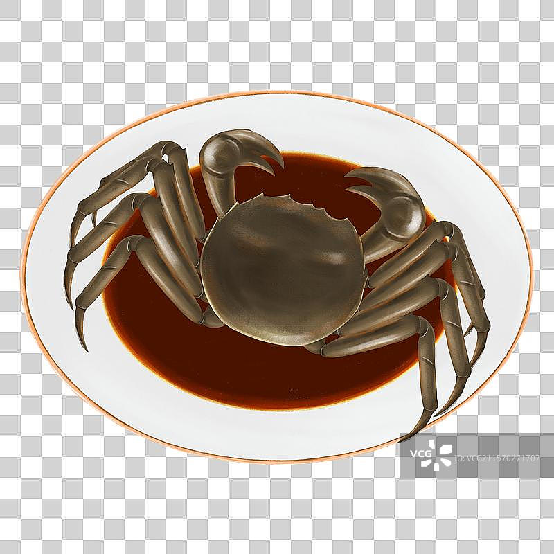 泰州特色美食插画兴化醉蟹图片素材