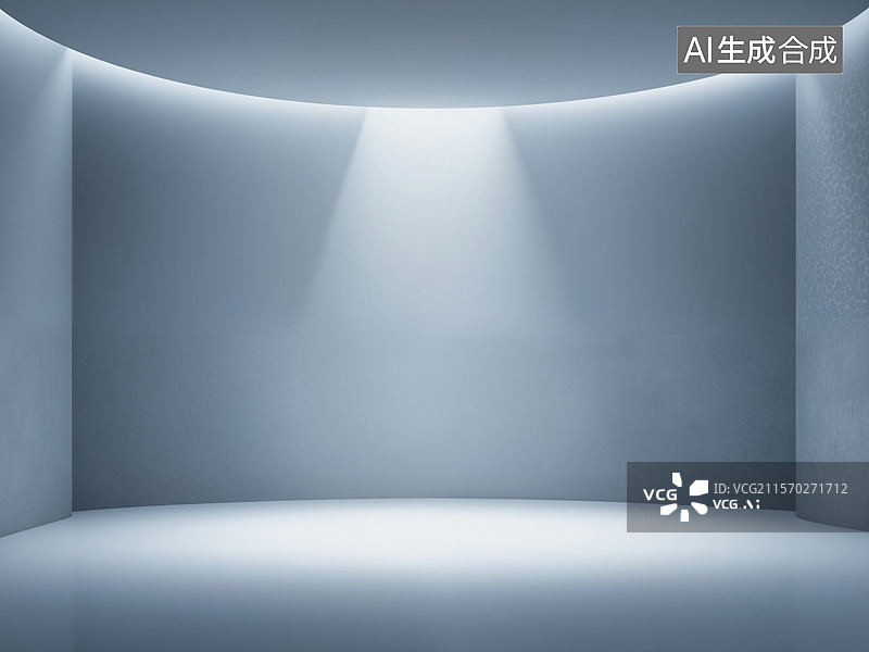 【AI数字艺术】舞台聚光灯下的空旷空间图片素材