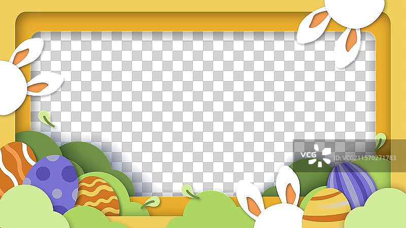 纸质风格的复活节庆祝活动YouTube缩略图图片素材