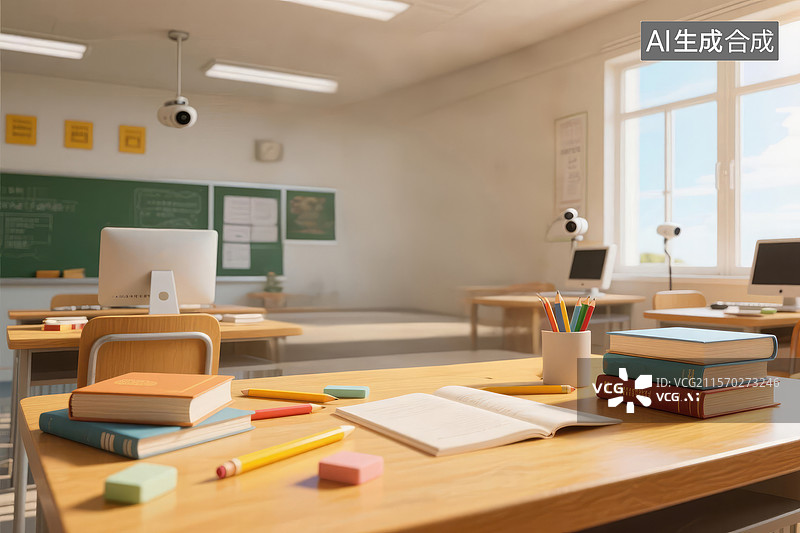 【AI数字艺术】空教室的室内设计图片素材