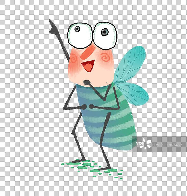 免抠元素 PNG动物插画 用手指着天的苍蝇图片素材