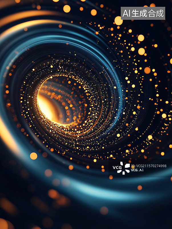 【AI数字艺术】螺旋形流动粒子抽象科技插画图片素材