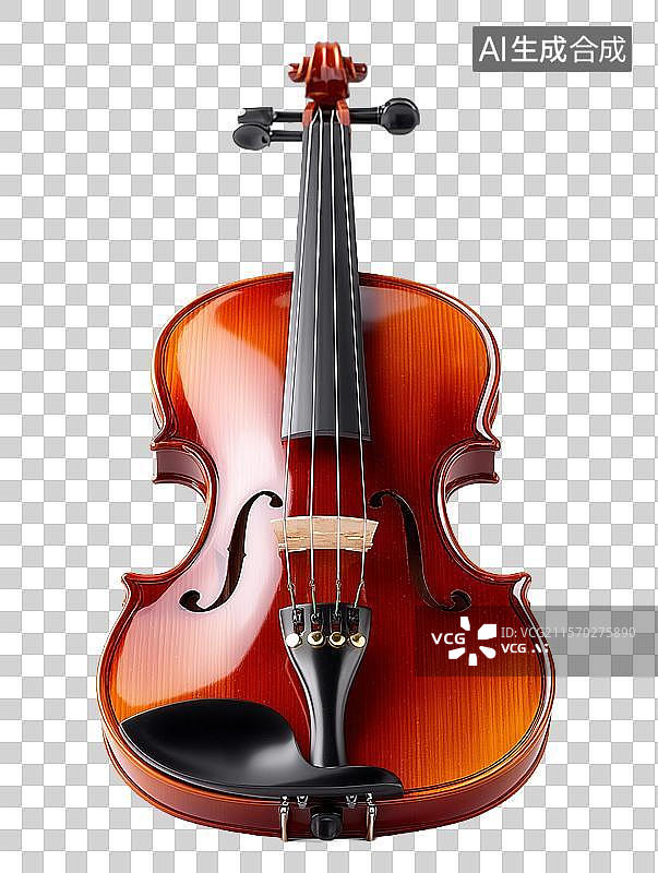 【AI数字艺术】【免抠png素材】白色背景上一副小提琴图片素材