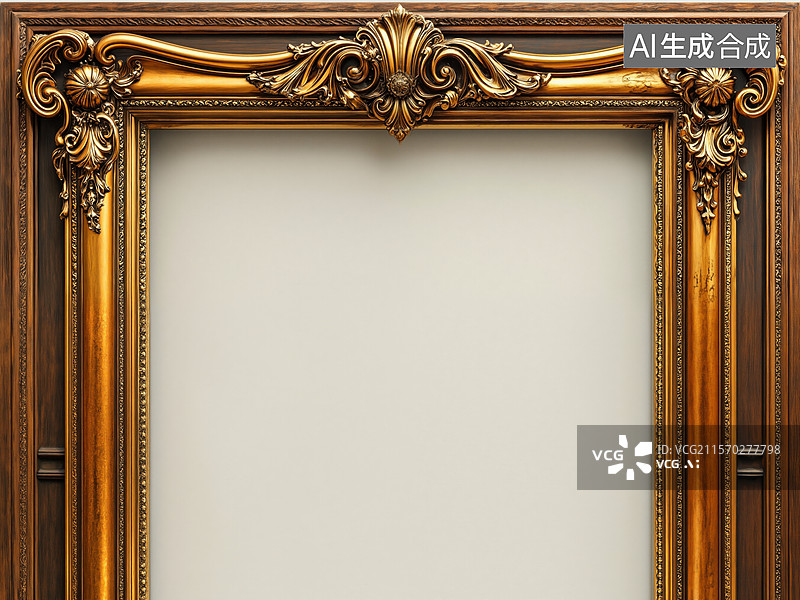 【AI数字艺术】华丽金色相框图片素材