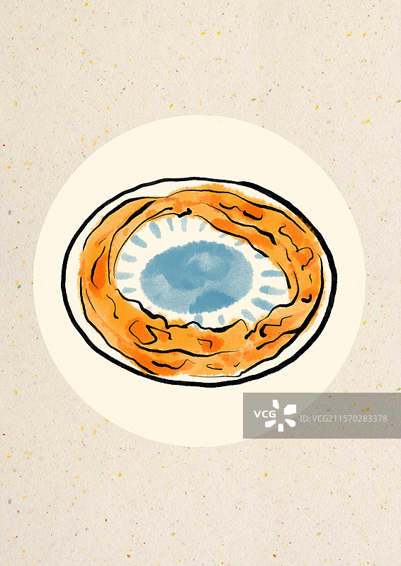 水墨风清明美食插画-焦圈儿图片素材