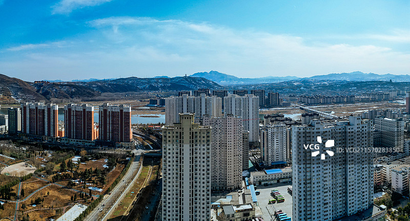 汝阳县 杜康大道 城东村 汝河 城市 航拍图片素材