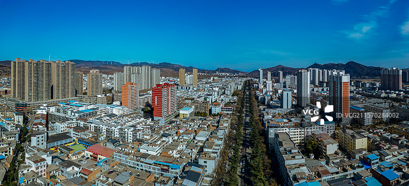 汝阳县 杜康大道 城东村 汝河 城市 航拍图片素材