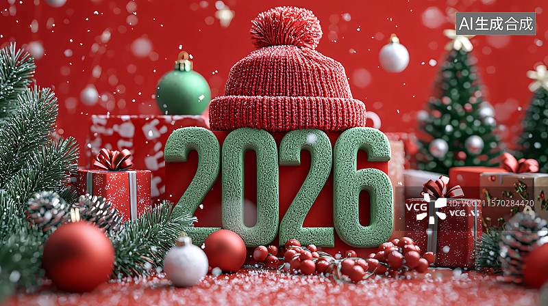 【AI数字艺术】2026 年圣诞主题装饰图片素材