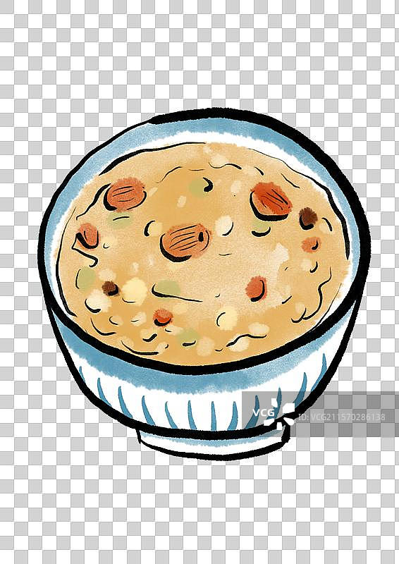 国潮风清明节美食插画元素-寒食粥图片素材