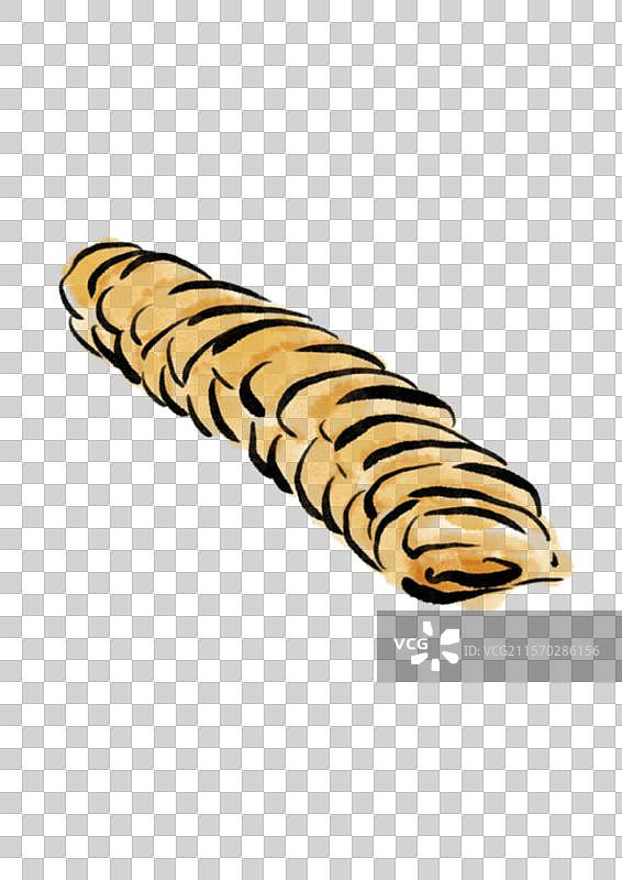 国潮风清明节美食插画元素-馓子图片素材