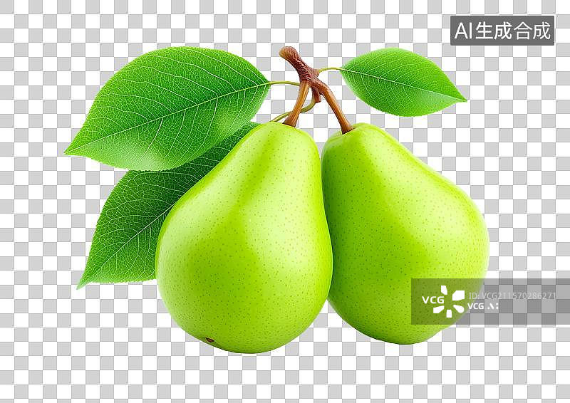 【AI数字艺术】【免抠png素材】树枝上新鲜的梨子图片素材