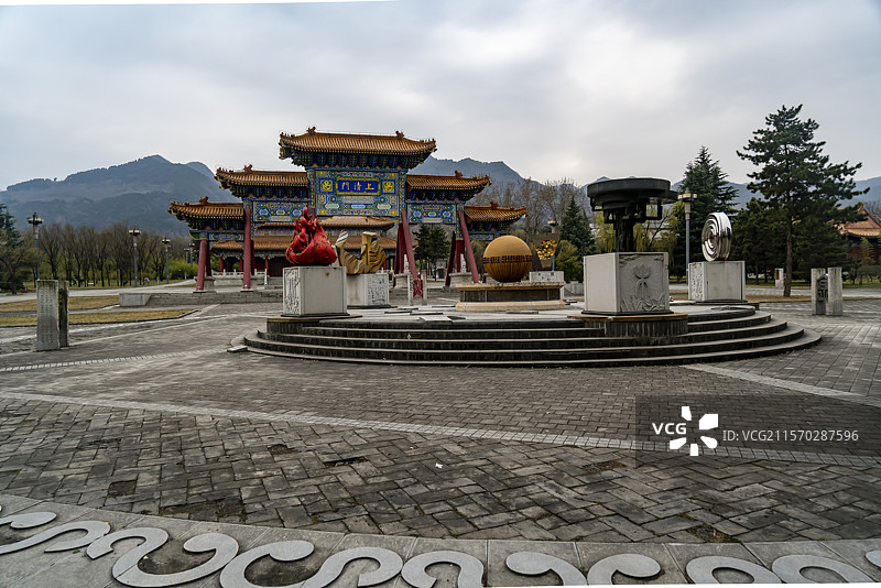 西安楼观台文化景区五行坛和上清门图片素材