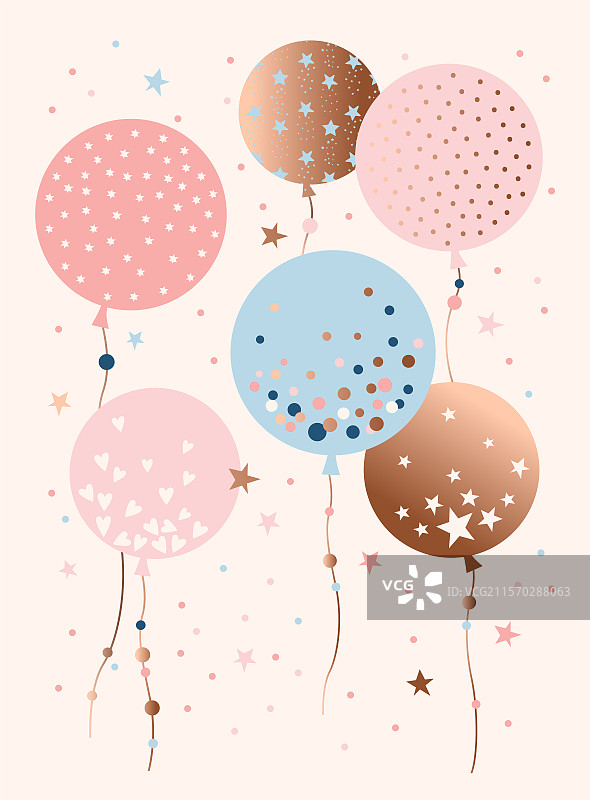 可爱星星爱心圆气球设计图片素材